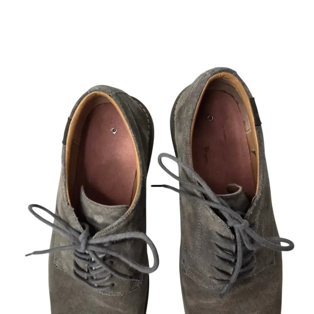G.H. Bass & Co Mens Pasadena Grey Leather‎ Suede Shoes SZ 8W No Insoles Office
